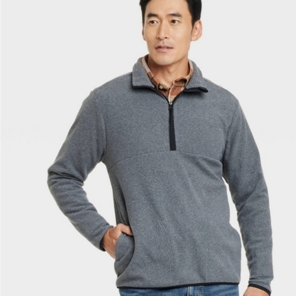 Goodfellow & Co Gray Quarter-Zip Sweatshirt 3X